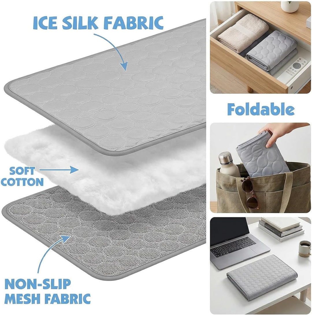 Qoosea Kühlmatte für Hunde Selbstkühlende Hundematte, Komfortabel Pet Cooling Mat Kühldecke Waschbar