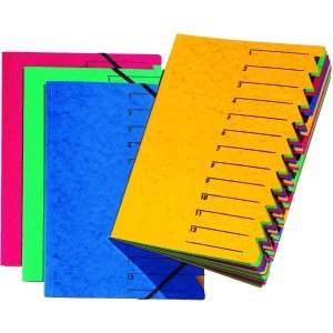 Ordnungsmappe EASY 12tlg. farblich sortiert, 5er-Pack.