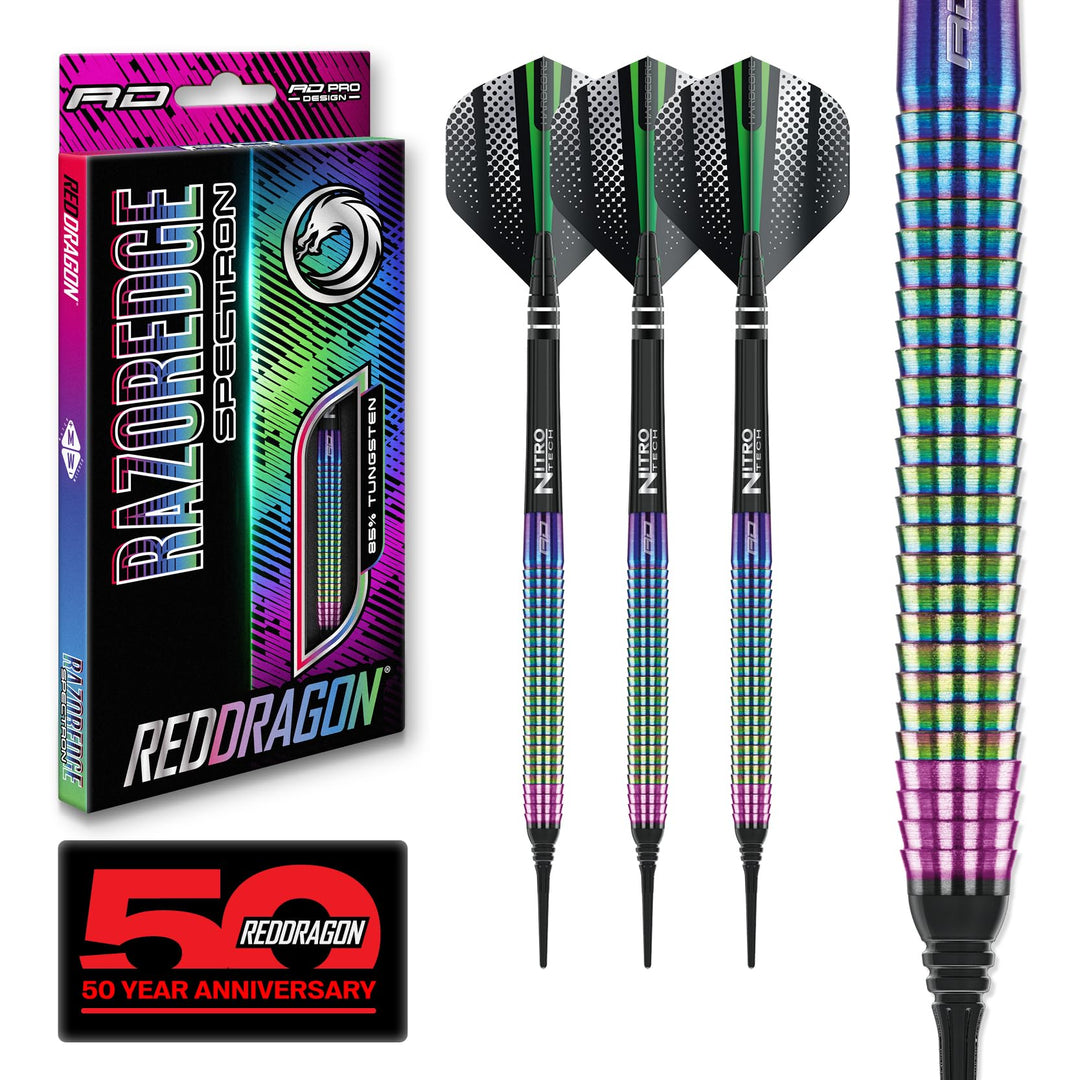 RED DRAGON Razor Edge Series Softip Dartpfeile Tungsten Profi Steel Darts mit Flights und Schäfte 18
