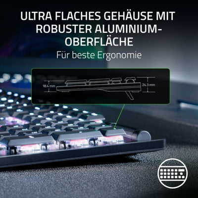 Razer DeathStalker V2 (Red Switch) - Optische Low-Profile-Gaming-Tastatur (Lineare Optische Switches