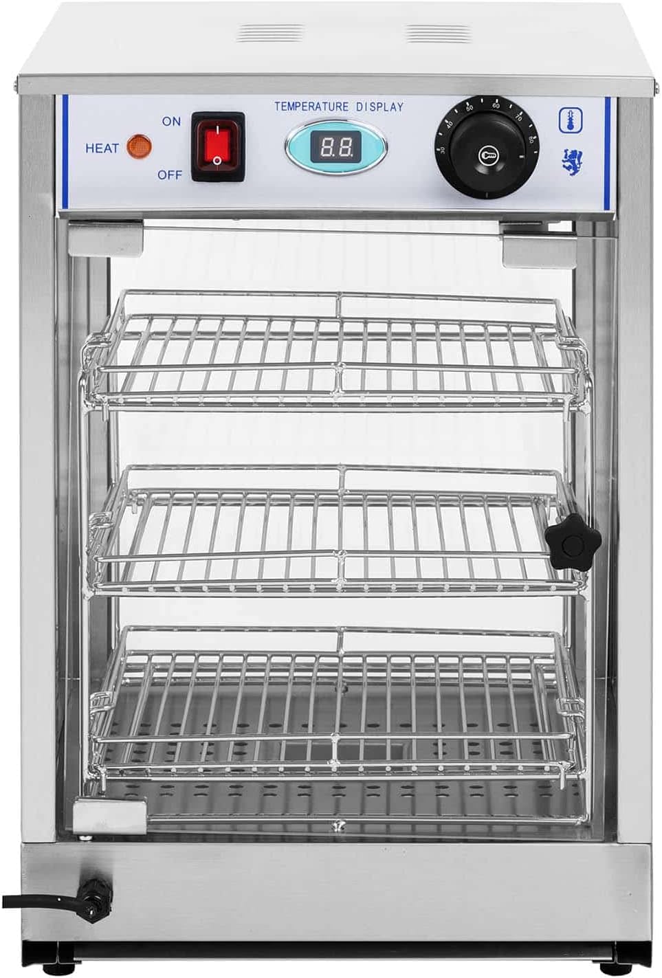 Royal Catering Heisse Theke Warmhaltevitrine Wärmetheke RCHT-850 (850 W, Wärmebereich 0-85 °C, Ablag