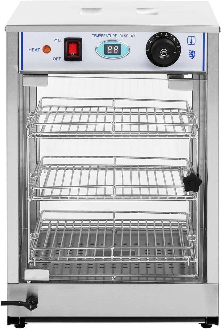 Royal Catering Heisse Theke Warmhaltevitrine Wärmetheke RCHT-850 (850 W, Wärmebereich 0-85 °C, Ablag