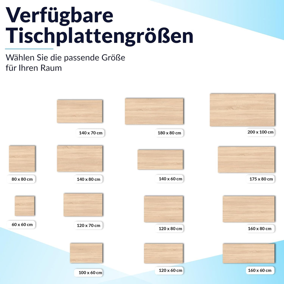 POKAR Tischplatte 2,5 cm Massiv Schreibtischplatte Bürotischplatte für Schreibtisch, Esstisch, Dunke