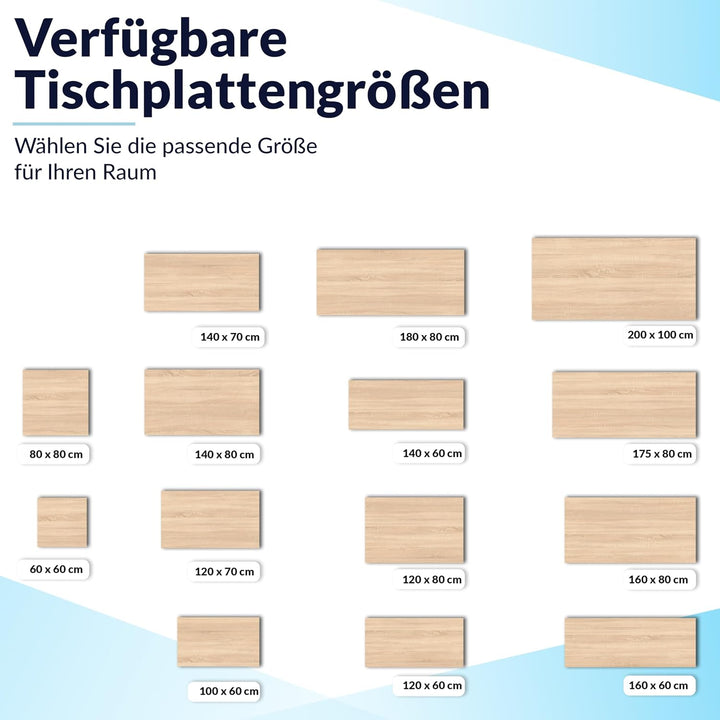 POKAR Tischplatte 2,5 cm Massiv Schreibtischplatte Bürotischplatte für Schreibtisch, Esstisch, Dunke