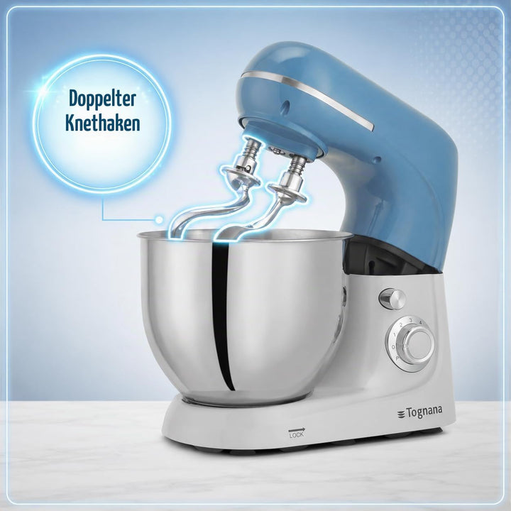Tognana Iridea, Küchenmaschine 5,3 L, Aluminium-Edelstahl, Zuckerpapier