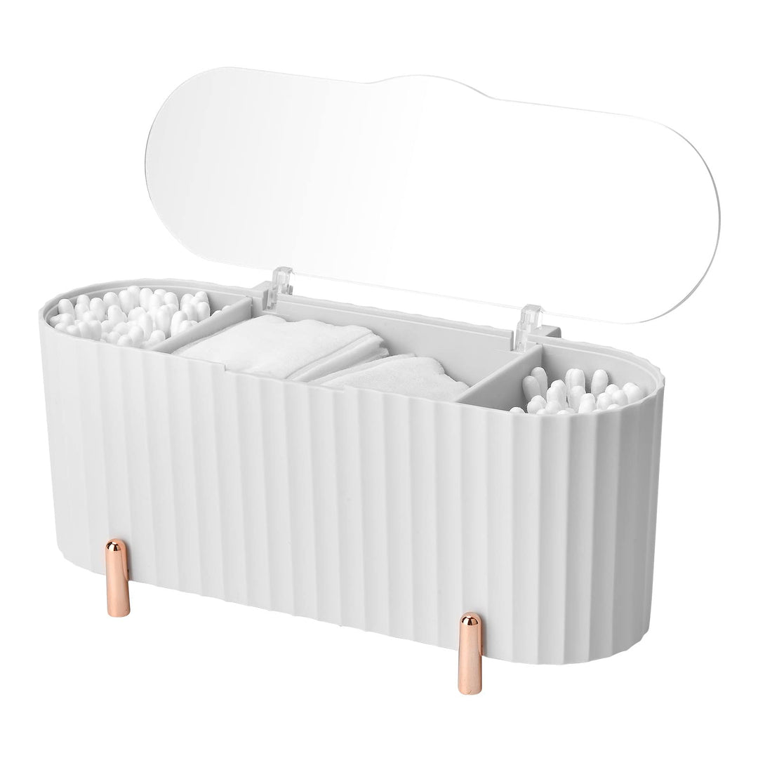 Make Up Kosmetik Organizer, Wattepads Aufbewahrung mit Deckeln, Wattestäbchen Behälter Lidschattenpi