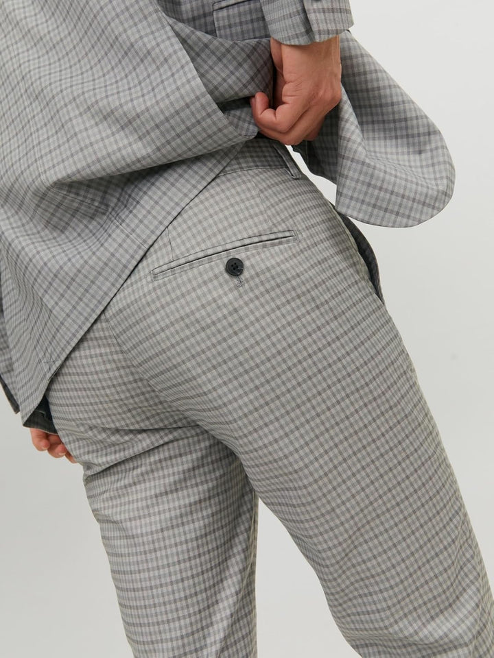 JACK & JONES Herren Jprfranco Check Suit Sn Anzug 54 Light Grey Melange/Checks:super Slim Fit, 54 Li