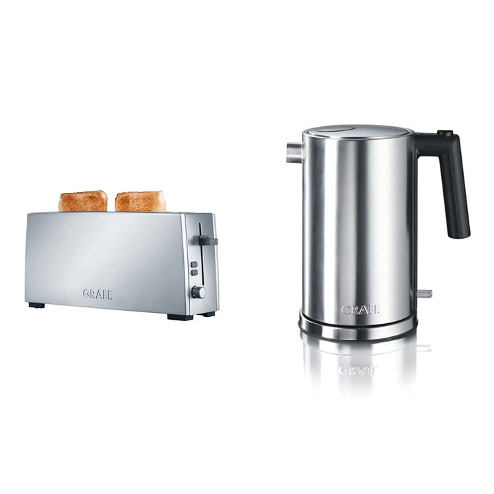 Graef Langschlitz-Toaster TO 90, Edelstahl, silber & WK600EU Wasserkocher, Rostfreier Stahl, 1.5 lit