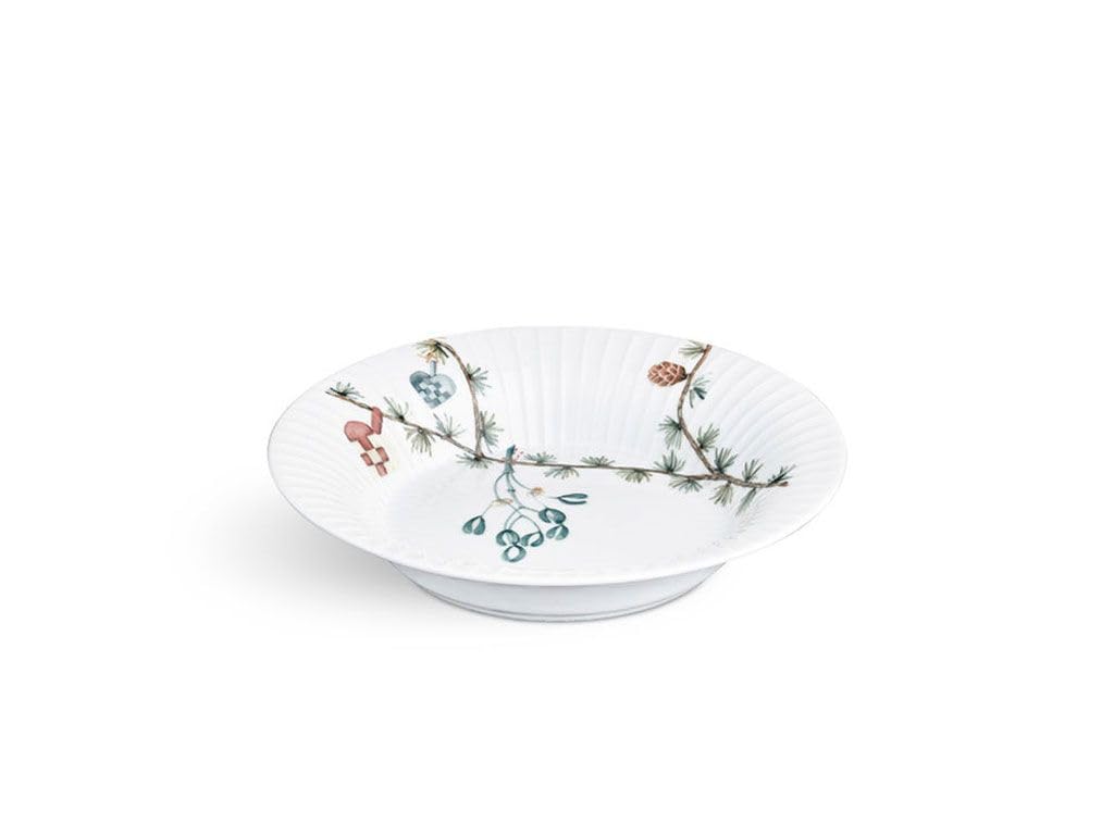 Kähler Tiefer Teller Ø21 cm Hammershøi Christmas Aquarellmalerei, Weiss