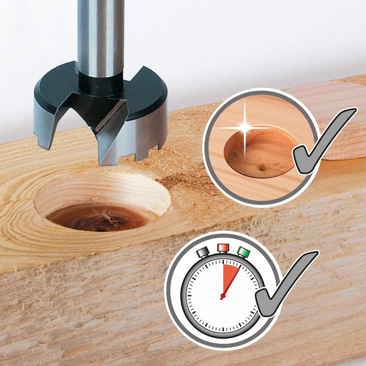 wolfcraft Forstnerbohrer-Set, Ø 15-35 mm, 5-tlg. I 1002000 I Für Bohrungen in Holz mit und ohne Tief