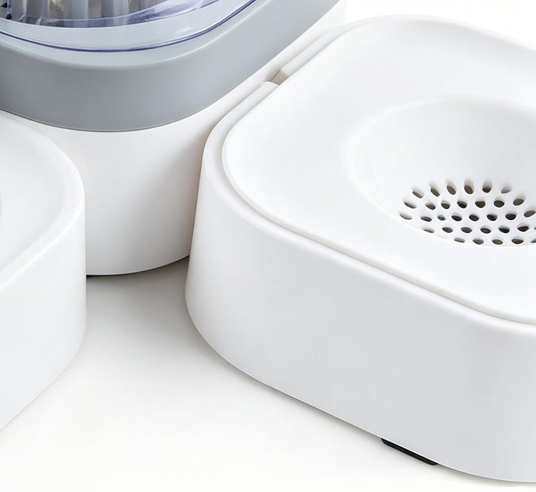 Katzen-Selbstfütterer für Futter und Wasser rutschfeste Unterlage mit | Automatischer -Wasserspender