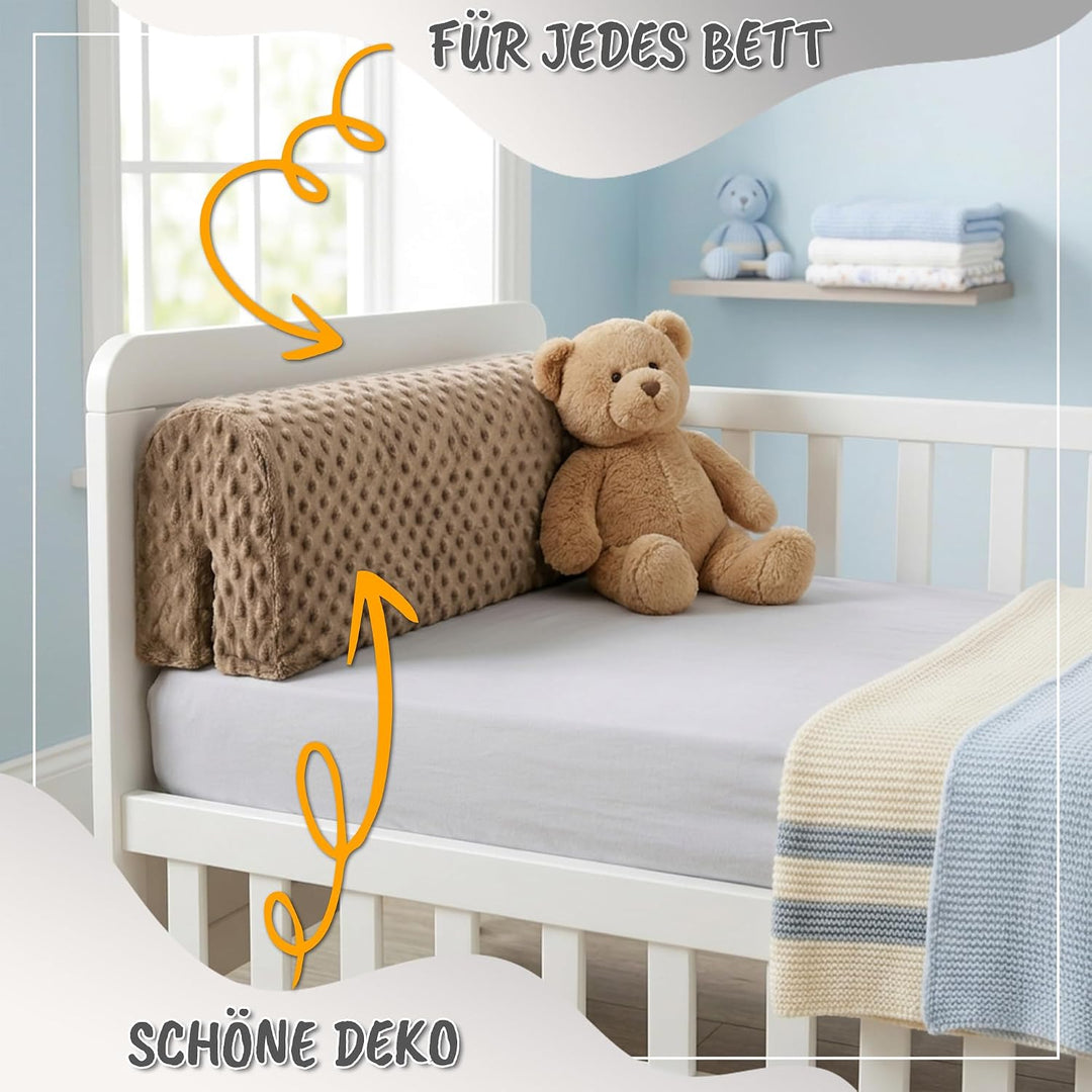 Bezug für Bettkantenschutz für Kinderbetten 120 cm - Schutz für Bettrahmen Baby Bett rausfallschutz