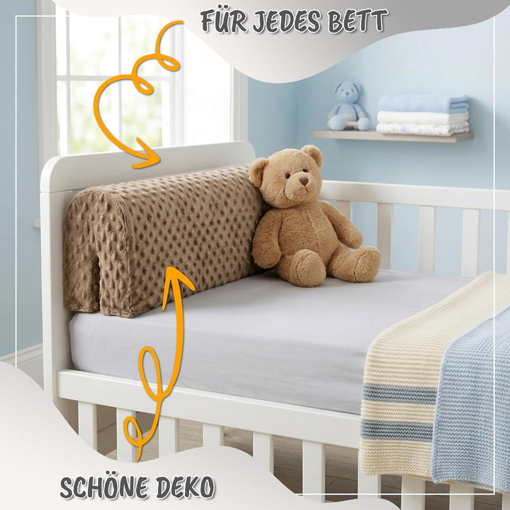 Bezug für Bettkantenschutz für Kinderbetten 120 cm - Schutz für Bettrahmen Baby Bett rausfallschutz