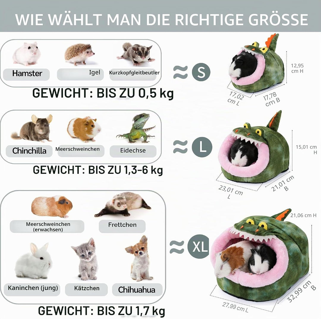 JanYoo Kleintierhöhle für Chinchilla, Igel, Meerschweinchen, Käfigzubehör, Spielzeug, für Bartagame,