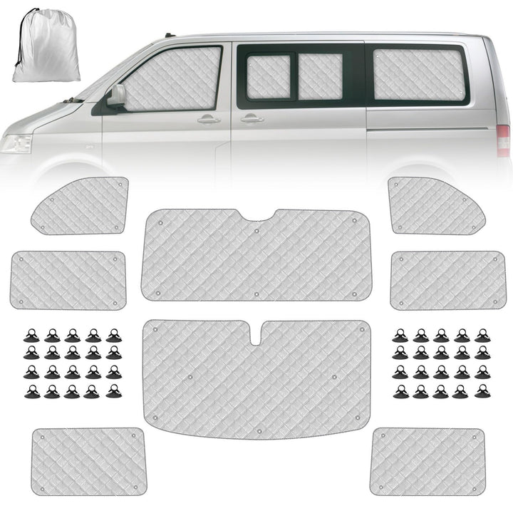 Sonnenschutz Auto Frontscheibe Ersatz für VW T5 T6, 8PCS Sonnenschutz Windschutzscheiben Schutz Set,