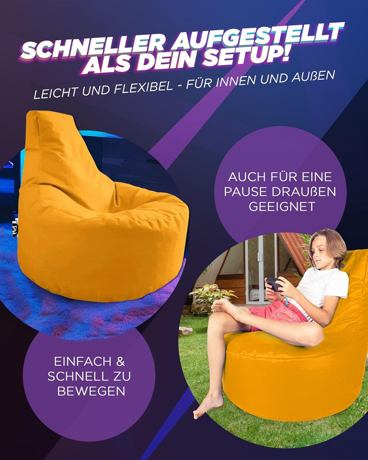 PATCH HOME Gamer Sessel in 2 verschiedenen Grössen und 25 XL - 75cm Durchmesser, 30cm Sitzhöhe, 80cm