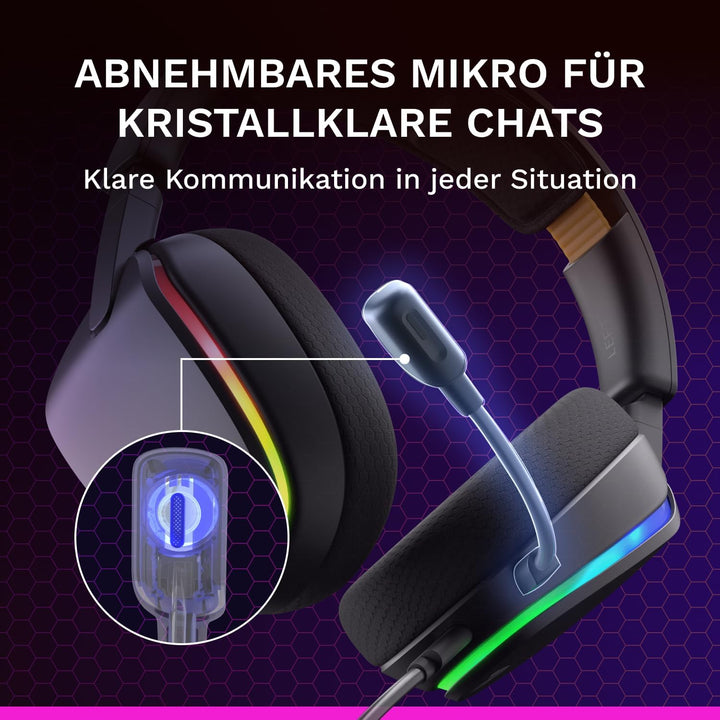 GLORIOUS GHS Eternal RGB – Stereo-RGB-Gaming-Headset für PC, PS5, PS4, Switch – speziell abgestimmte