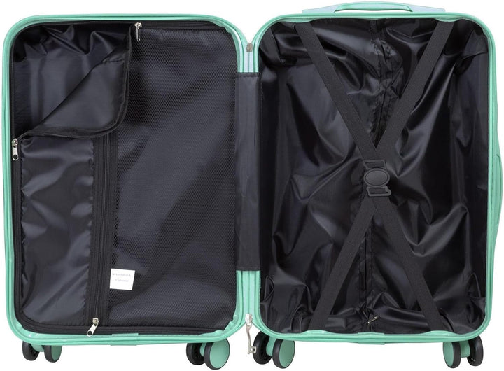 Hartschalen Koffer Trolley Cespara Handgepäck mit modernem Motiv Print - Farbe Grün - Gr. M