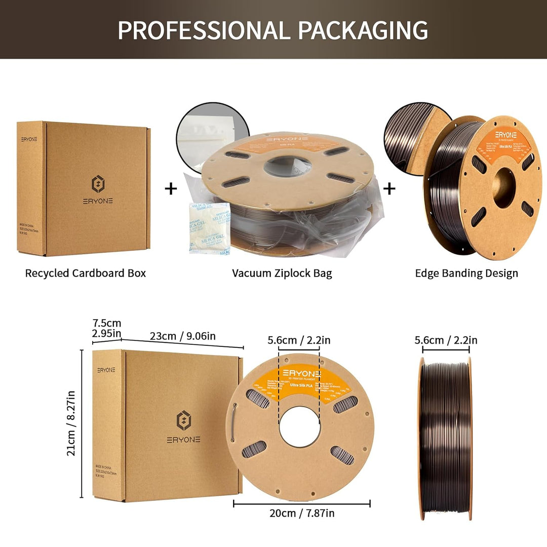 ERYONE Ultra Shiny Silk PLA Filament voor 3D Druker, PLA Filament 1.75mm, +/- 0,03mm,1kg 1 Spule, Ul