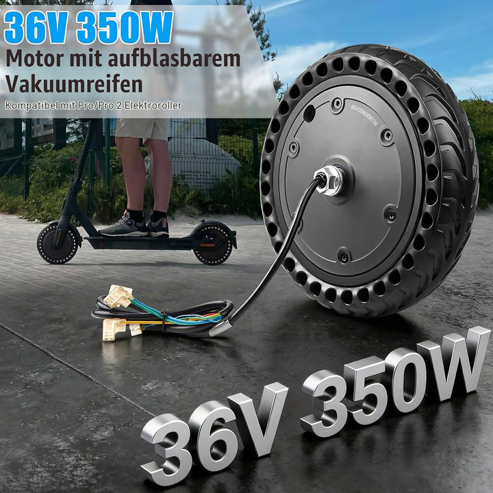E Scooter Motor 36V 350W für Xiaomi Pro/Pro 2 Motor, 350W Motor mit Vollgummireifen 8,5 Zoll, Hochle