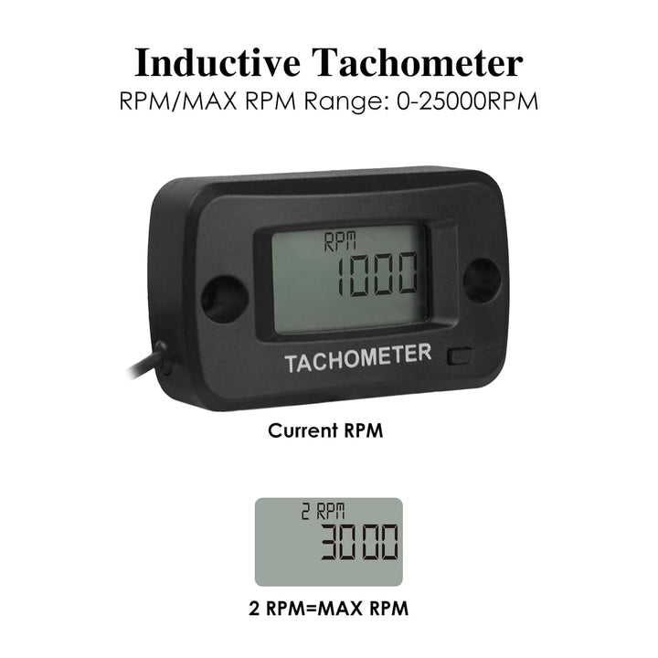 NInE-ROnG Jayron LCD Digital Benzin Induktiver Drehzahlmesser Wasserdicht für Motorrad Motocross Ras