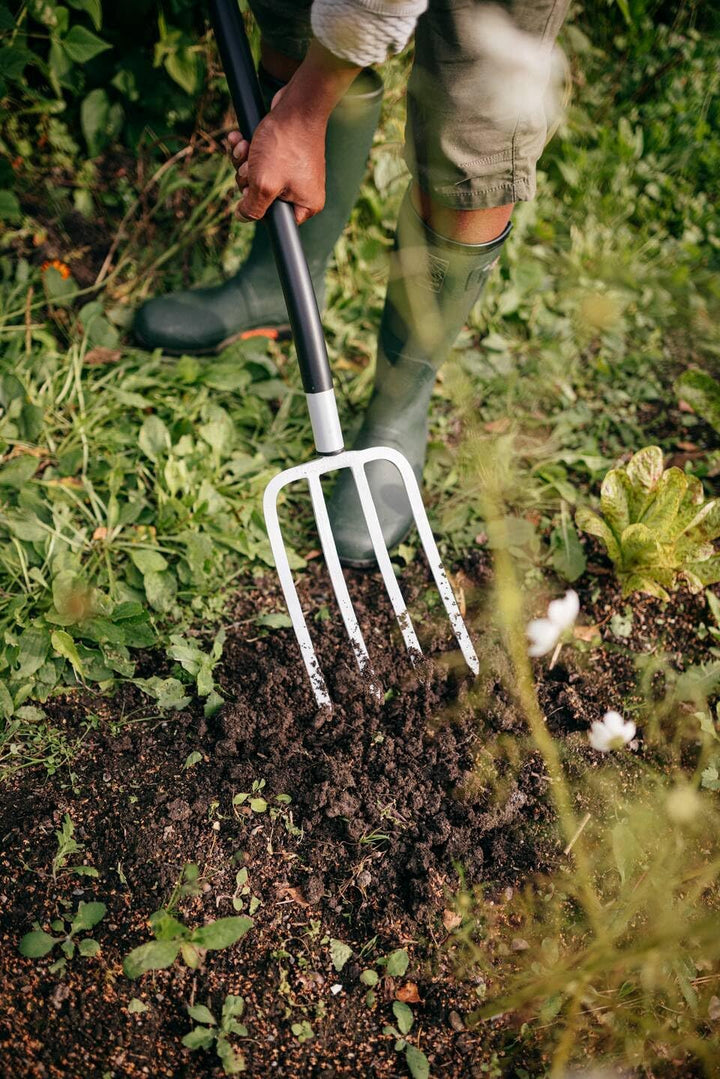 Fiskars Spatengabel für Harte, steinige Böden, Mit 4 Zinken, Länge: 120 cm, Qualitätsstahl-Zinken/Gl