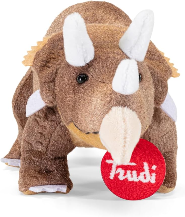 Trudi Triceratops Plüsch-Dinosaurier, Geschenk zum Geburtstag und Weihnachten | 22X10X9cm Grosse XS