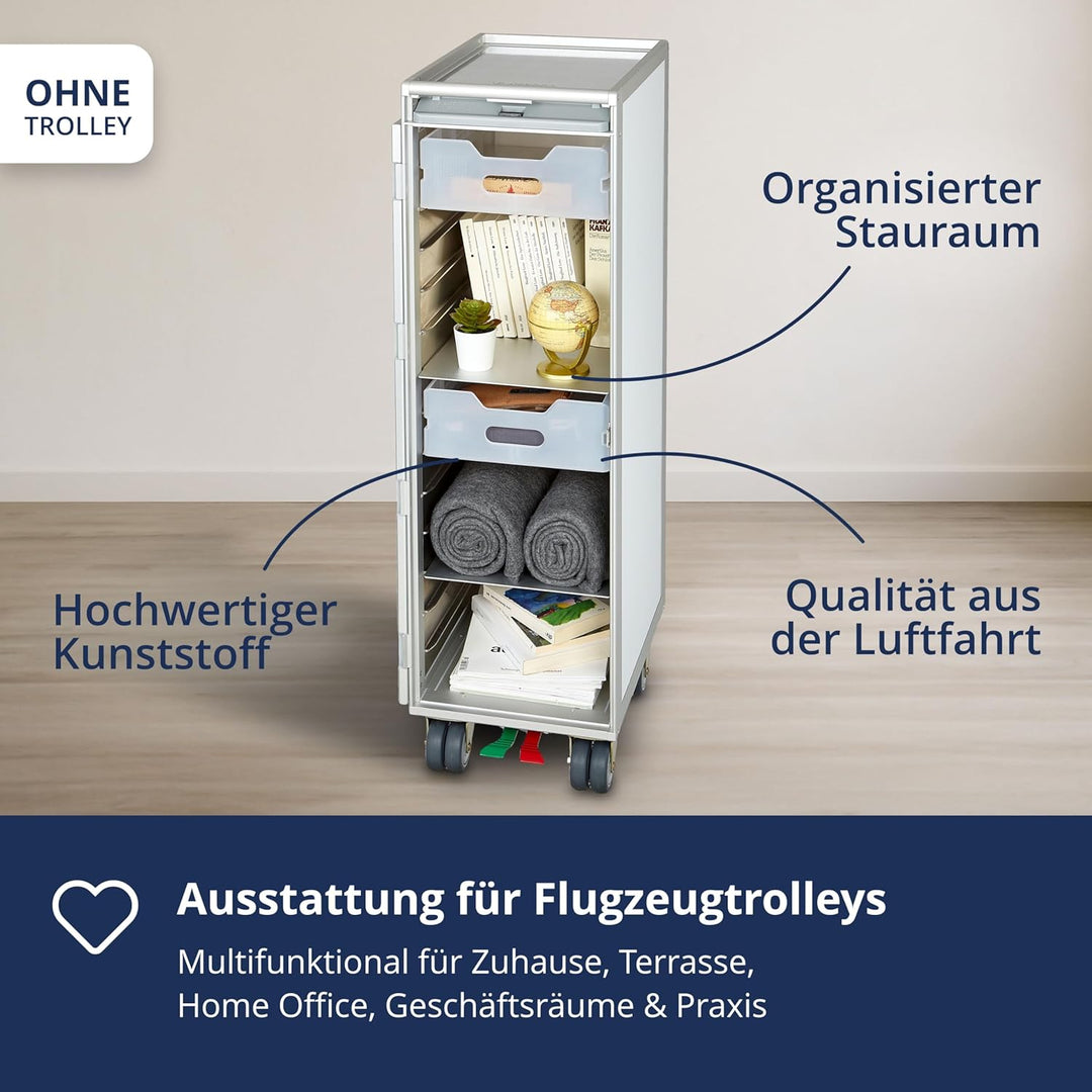 VanDeBord Ausstattungspaket Basic, Zubehör für Airline Trolleys, Flugzeugtrolley Einschübe & Fachböd