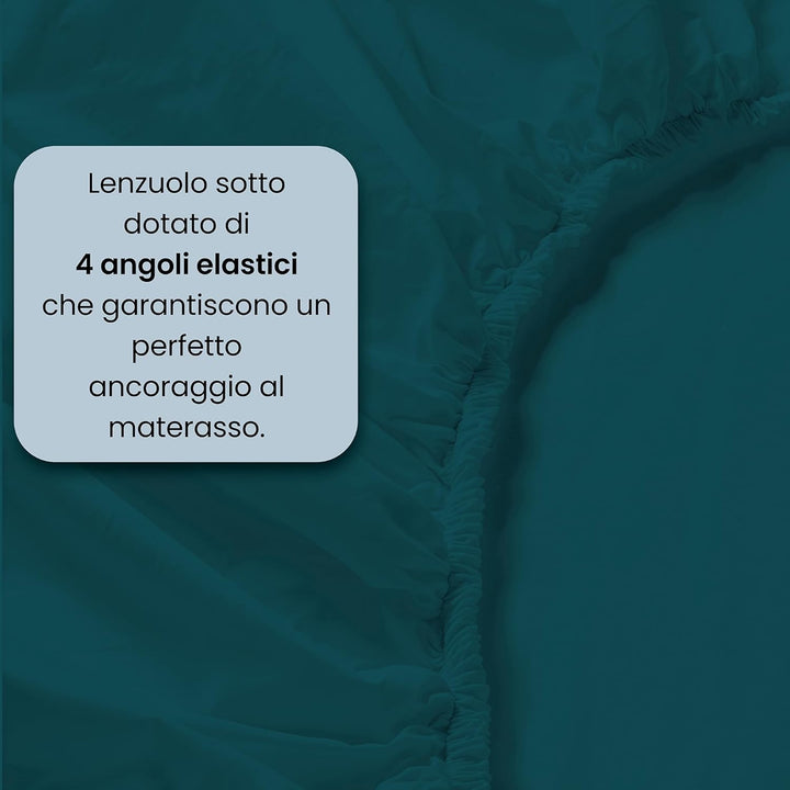Italienische Bettwäsche Bett blau/Wasser Grün 250 x 300 cm 250 x 300 cm Aqua (Blau), 250 x 300 cm Aq