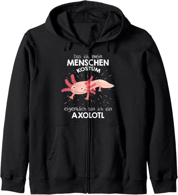 Mein Menschen Kostüm Bin ich ein Axolotl, Halloween Outfit Kapuzenjacke