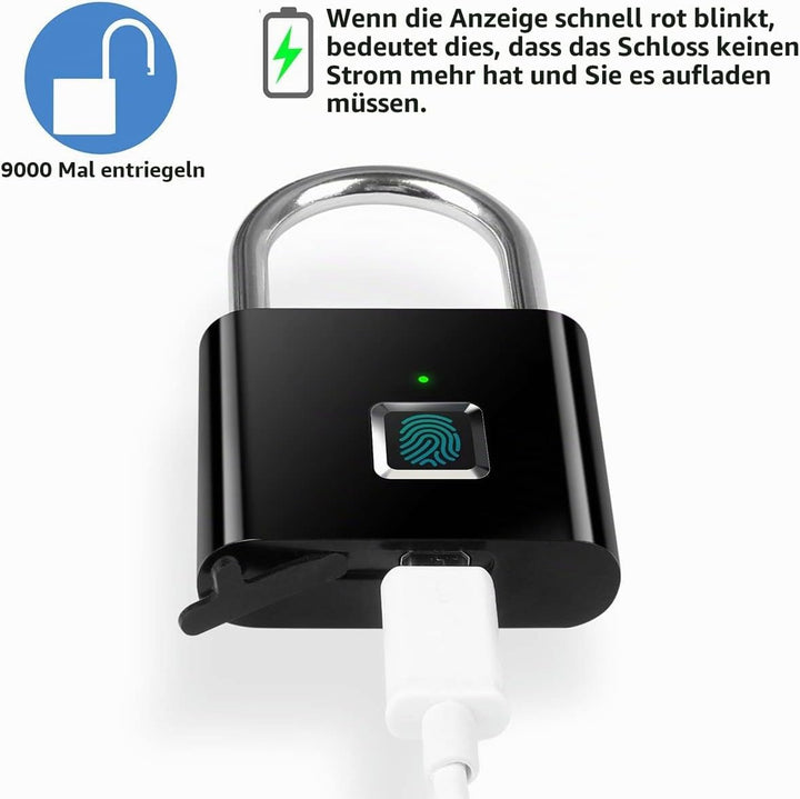 AICase Vorhängeschloss Fingerabdruck Padlock,Schlüsselloses Vorhängeschloss,gepäckschloss Ohne Bluet