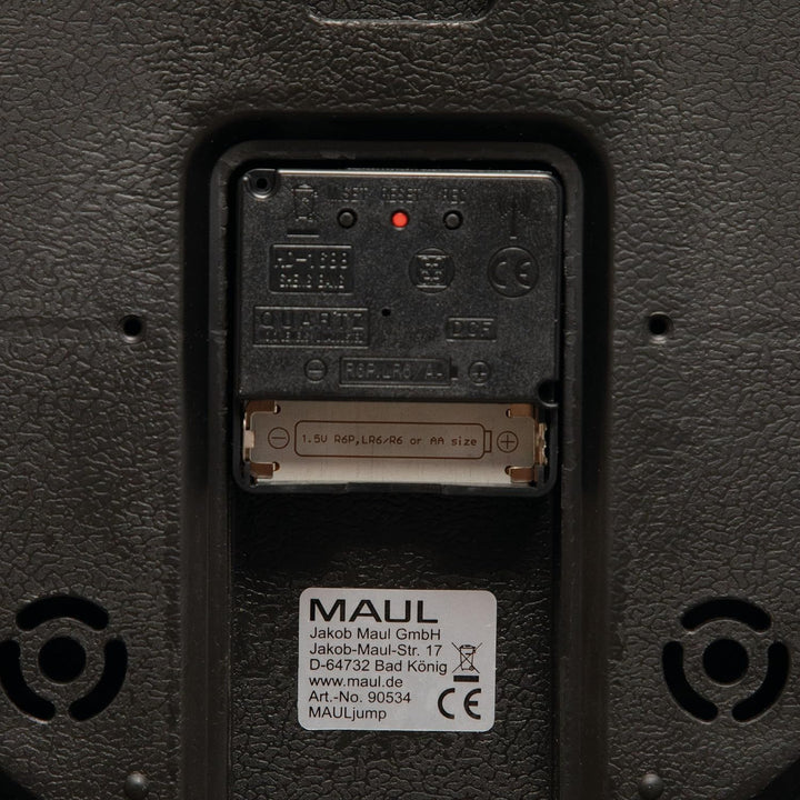 Maul Wanduhr MAULjump Ø 30,5 cm | stilvolle Funkuhr mit Mineralglas | automatische Zeiteinstellung |