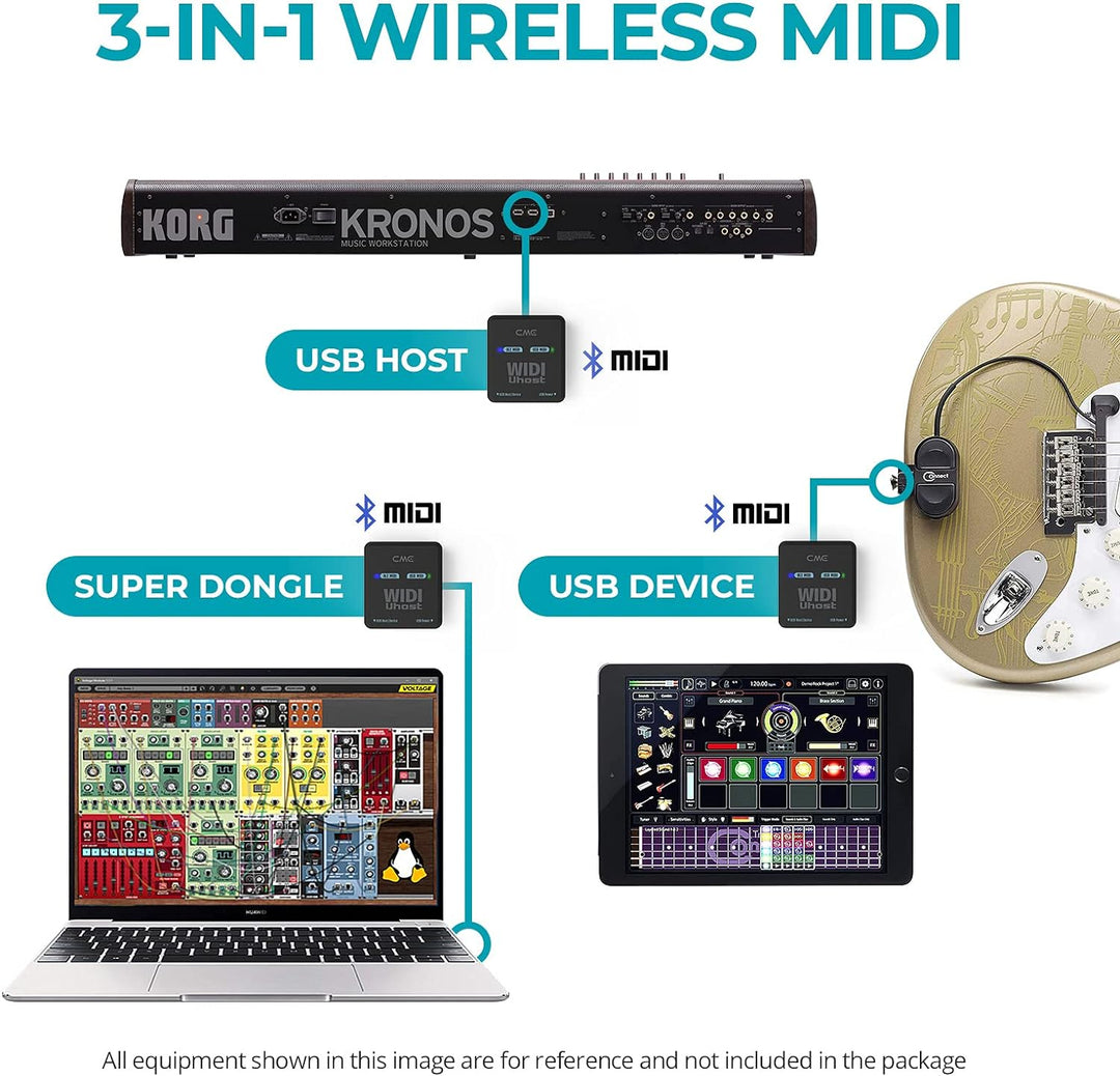 CME WIDI Uhost - Bluetooth MIDI Interface + USB Host für Class Compliant USB MIDI Instrument, MIDI C