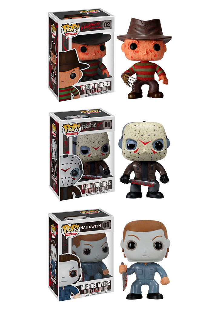 Funko Horror Classics POP! Movies Collectors Set: Freddy Krueger, Jason Voorhees, Michael Myers Acti