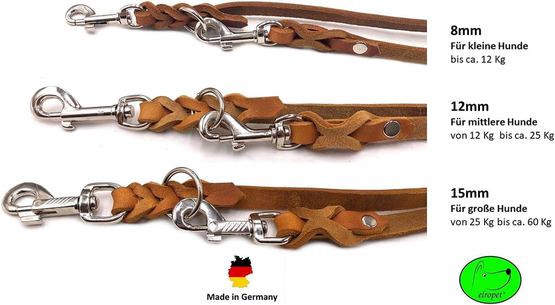 Hundeleine Fettleder kleine Hunde/grosse Hunde 2m / 2,40m / 2,80m / 3,50m / 5m Doppelleine verstellb