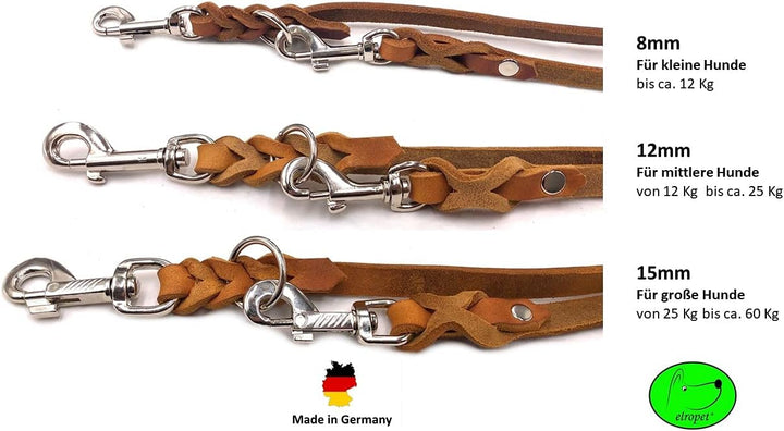 Hundeleine Fettleder kleine Hunde/grosse Hunde 2m / 2,40m / 2,80m / 3,50m / 5m Doppelleine verstellb