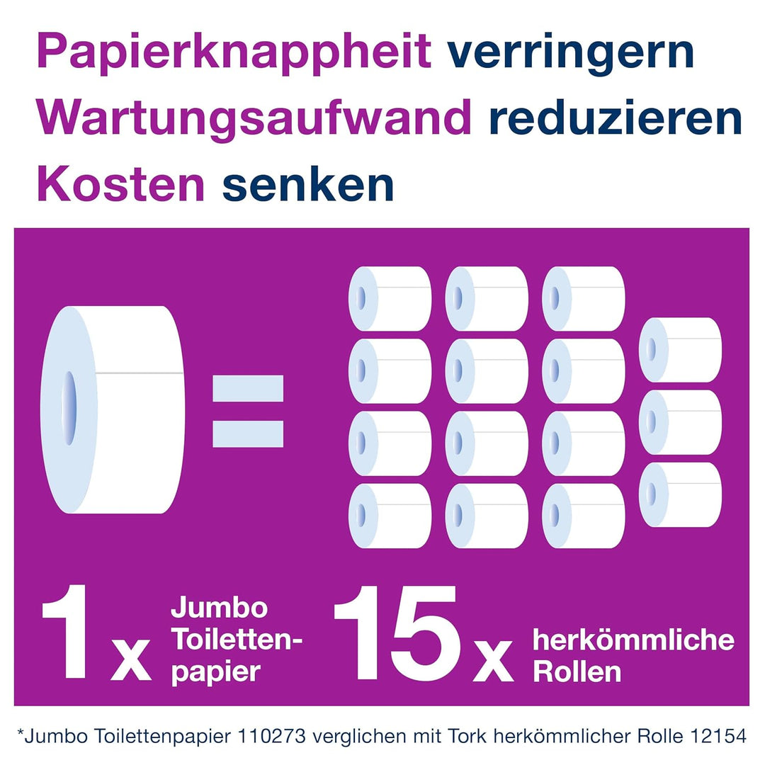Tork 554000 Spender für Jumbo Toilettenpapier T1 / Tork Toilettenpapierspender mit extra hoher Kapaz
