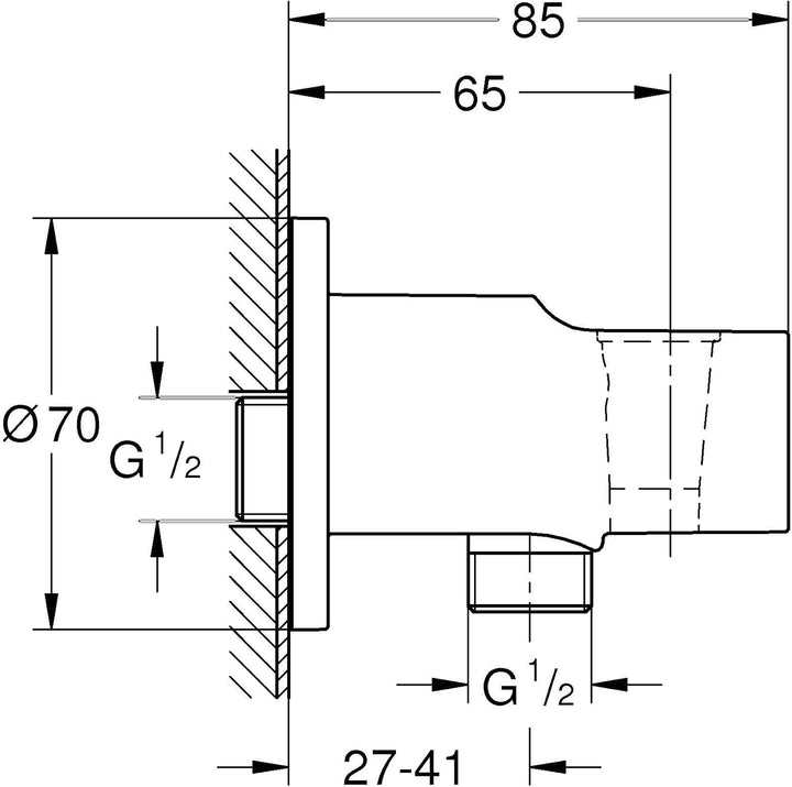 GROHE Vitalio, Wandanschlussbogen (Duschkopf Halterung mit Standardanschluss 1/2", passend für alle