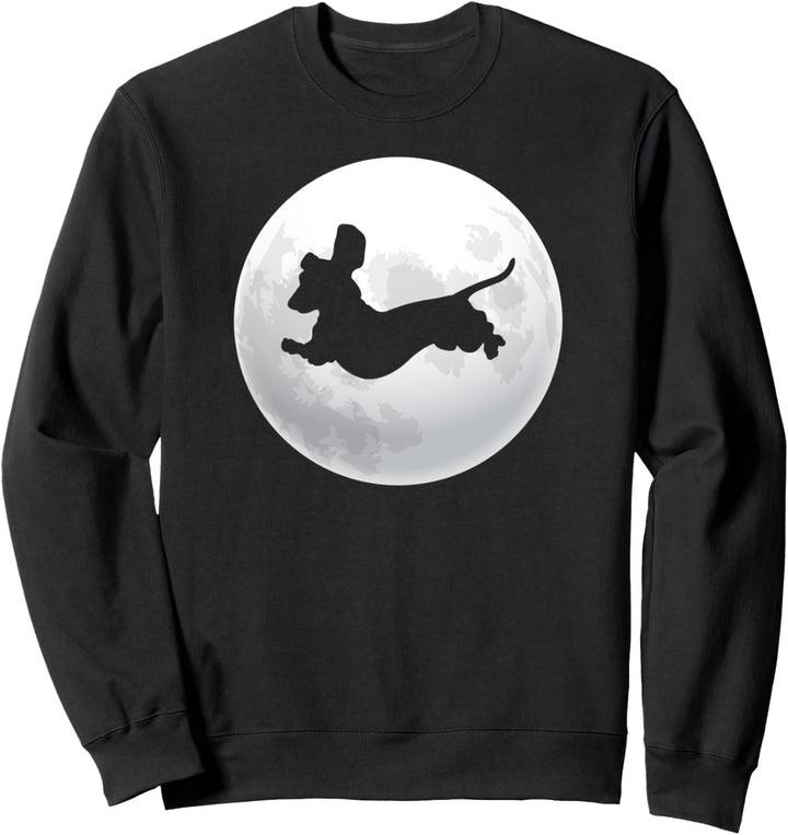 Dackel Dackelhund Silhouette Retro Mond Geschenk Sweatshirt