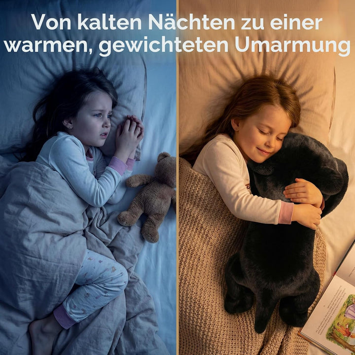 Mewaii Gewichteter Schwarze Katze Kuscheltier mit Mikrowellen-Wärmekissen – 2,3 kg Gewichtskuschelti