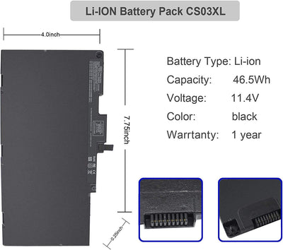 CS03XL Akku für HP Elitebook 745 755 840 850 G3 G4 ; ZBook 15u G3 G4 Mobile Workstations HSTNN-I33C-