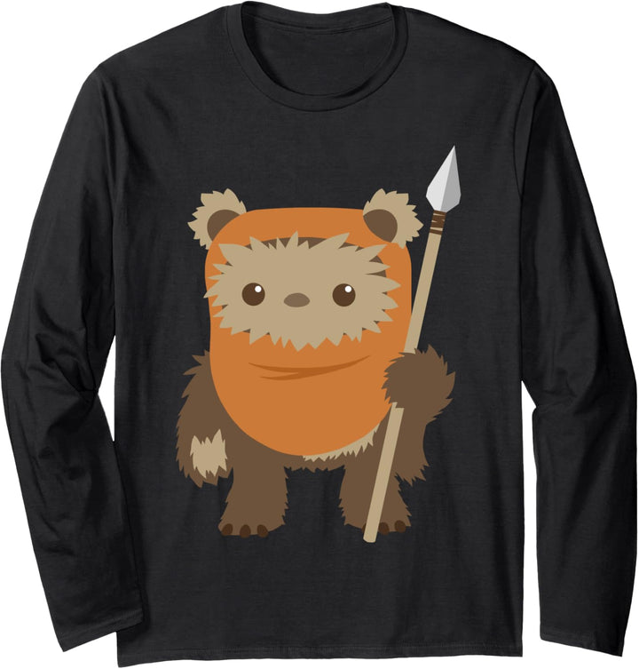 Star Wars Ewok Cute Cartoon Portrait Langarmshirt