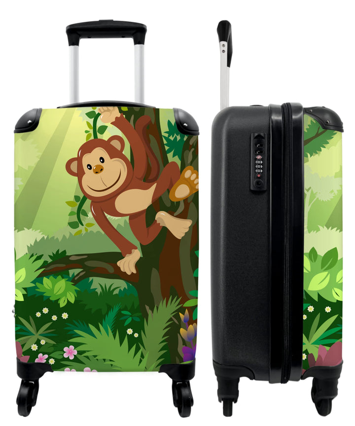 NoBoringSuitcases.com® Koffer Handgepäck Trolley Rollkoffer Kleine Reisekoffer mit 4 Rollen - AFFE -