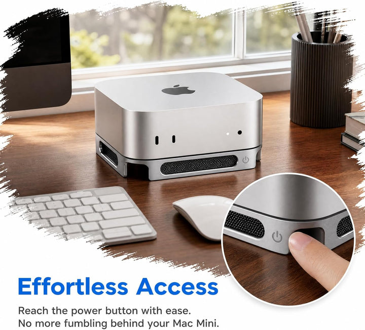 Aluminium Ständer für Mac mini M4/M4 Pro, Mac mini M4 Ständer, Rutschfestem &amp; Stabilem Stand, Belüft