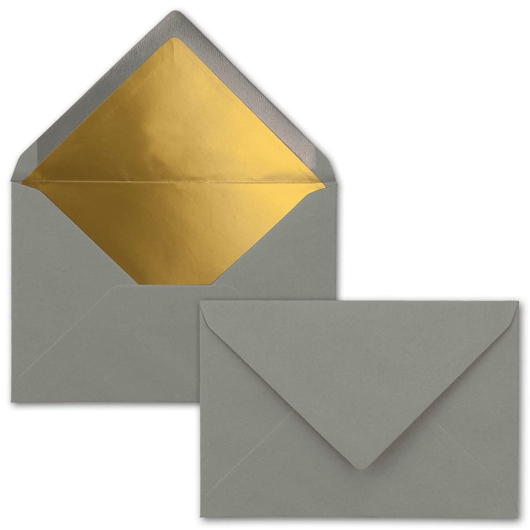Kuverts Graphit-Grau - 100 Stück - Brief-Umschläge DIN C6-114 x 162 mm - 11,4 x 16,2 cm - Nassklebun