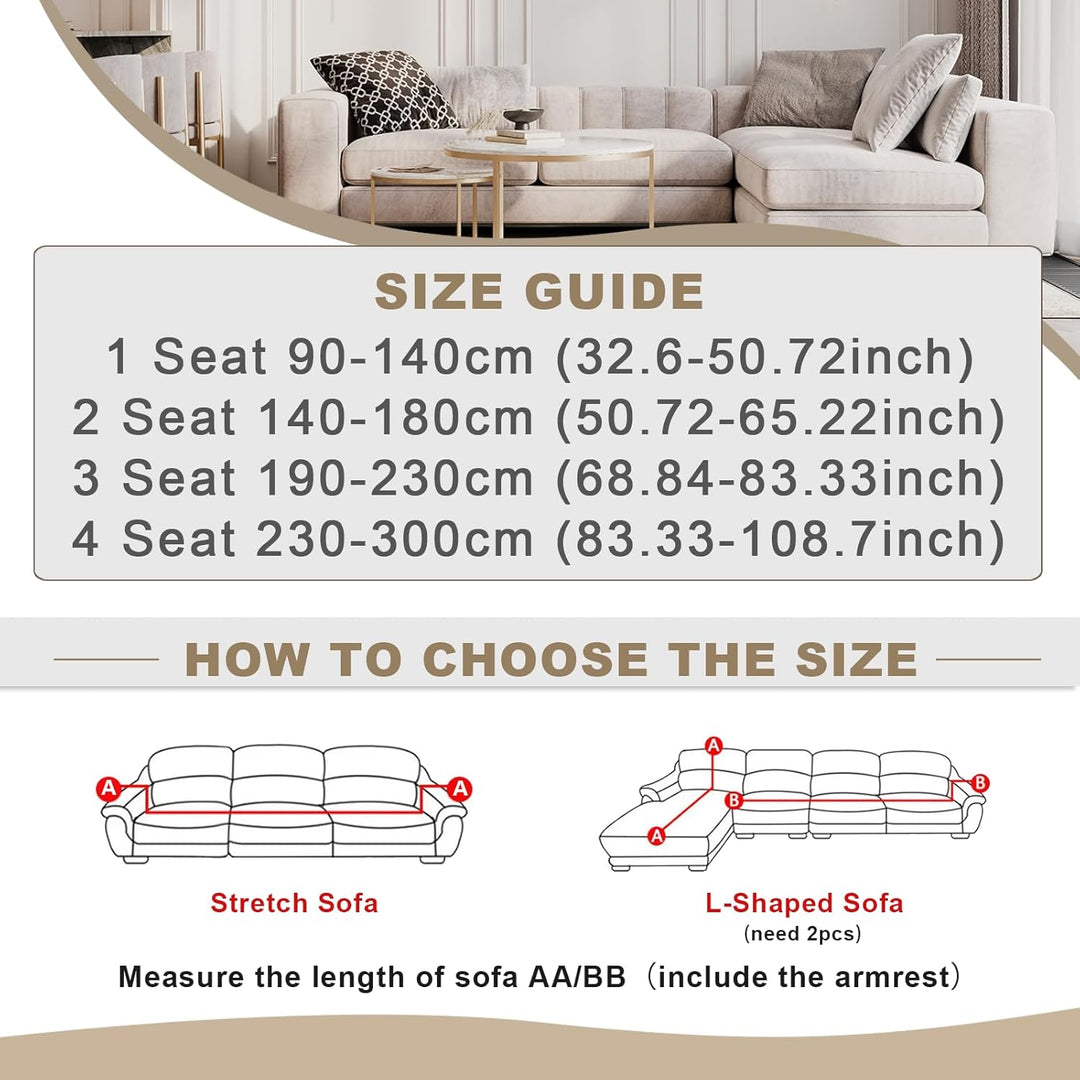 FIGOOO Stretch Sofabezug 2 Sitzer Sofa überzug Schachbrettmuster Jacquard Elastisch Waschbar Sofahus