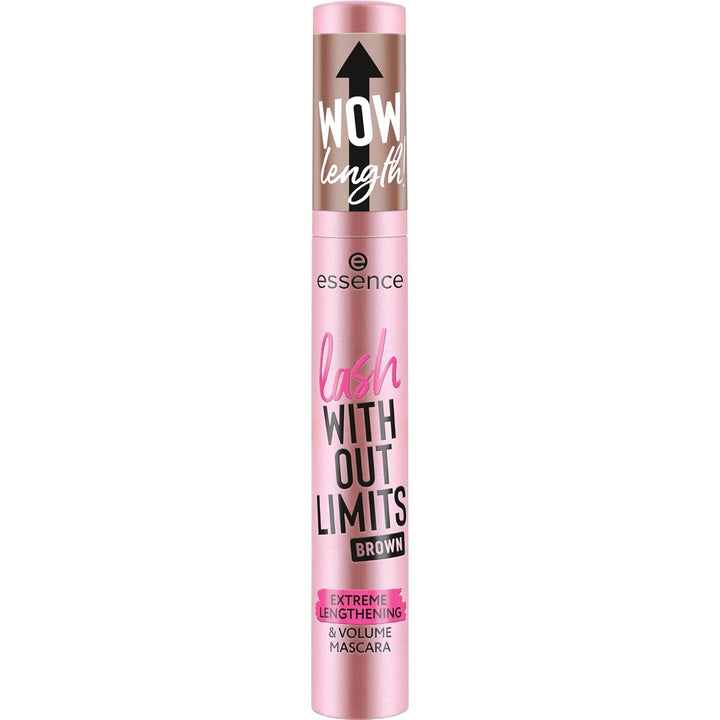 essence lash WITHOUT LIMITS BROWN EXTREME LENGTHENING & VOLUME MASCARA, Nr. 02, Braun, langanhaltend