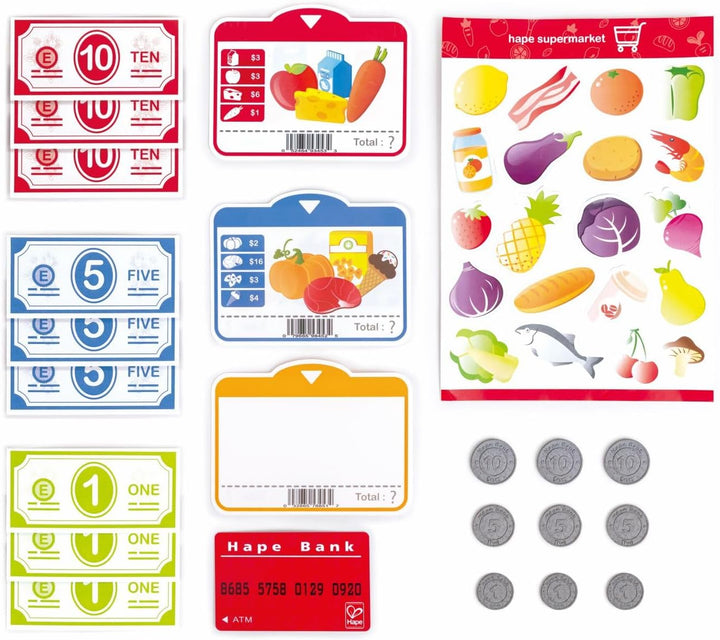 Hape E3184 Zubehör für Kaufmannsladen, Spielkasse, S