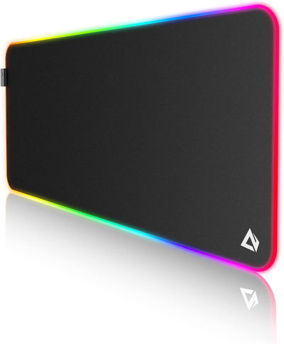 EASEMO Gaming Mauspad, RGB Mousepad, XXL gross (900 x 400 x 4 mm) mit 7 LED-Farben, 11 Beleuchtungsm