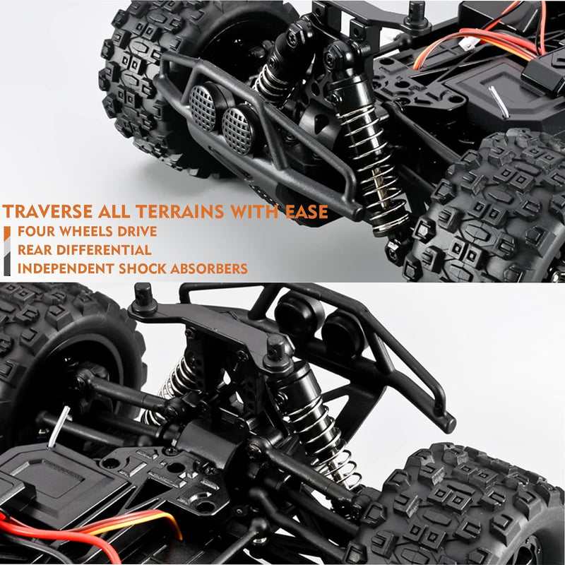 dexinco Ferngesteuertes Auto, 4WD Spielzeug Geländewagen All Terrains Offroad Elektro Fahrzeug 1/18